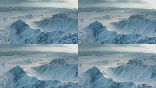 航拍雪山冰原高清在线视频素材下载