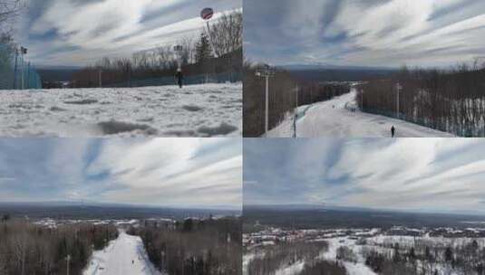 冬季 滑雪场 航拍-9高清在线视频素材下载