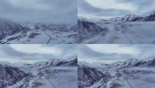 雪景航拍高清在线视频素材下载