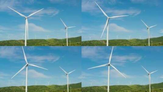 大型旋转的风力发电机高清在线视频素材下载