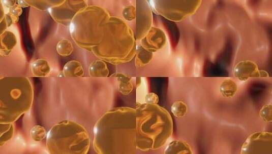 人体内胆固醇或脂肪细胞燃烧的3D动画高清在线视频素材下载