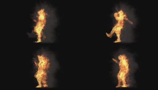 25人物火烟雾燃烧跳舞HD高清在线视频素材下载