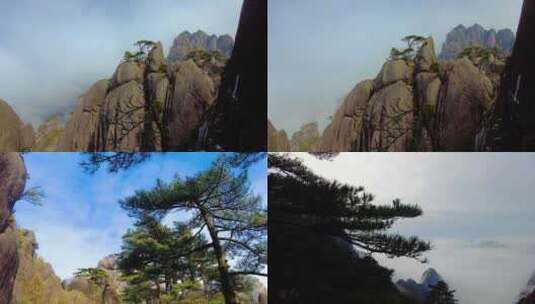 黄山风景区壮观云海延时风景视频素材高清在线视频素材下载