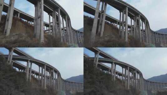 四川绵阳平武县高速路出入枢纽附近高清在线视频素材下载