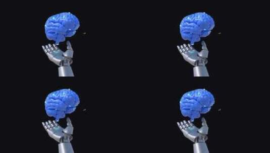 人工智能大脑 演示动画（透明通道）高清在线视频素材下载