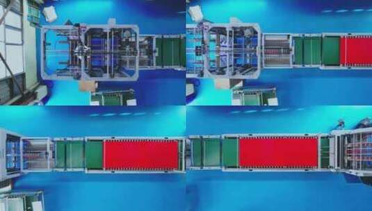 航拍工厂车间机械印刷设备高清在线视频素材下载