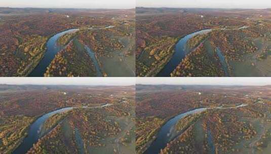 内蒙古额尔古纳根河湿地景区自然风光高清在线视频素材下载