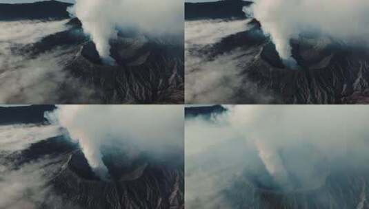 航拍Bromo火山云海高清在线视频素材下载