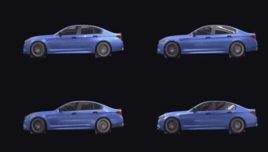 超速蓝色汽车Alpha频道高清在线视频素材下载