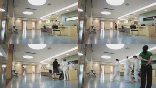 医院医护人员住院部护士站病人人流延时摄影高清在线视频素材下载