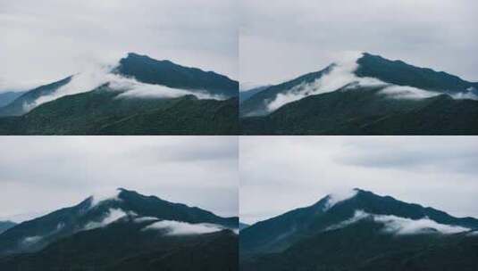 山脉上的云雾飘动延时高清在线视频素材下载
