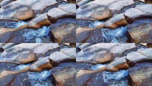 岩石水流慢镜头高清在线视频素材下载