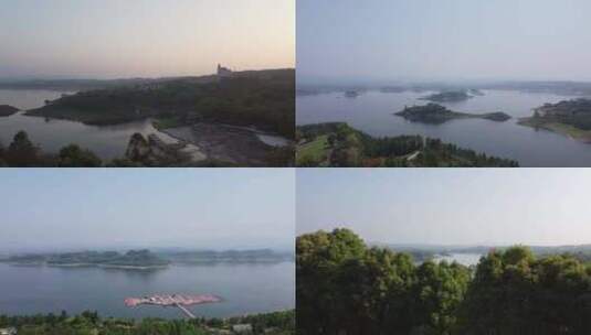 2023年重庆市长寿区长寿湖夏日航拍素材高清在线视频素材下载