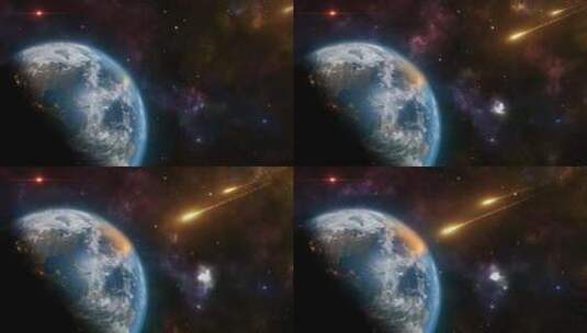 小行星流星划过地球高清在线视频素材下载