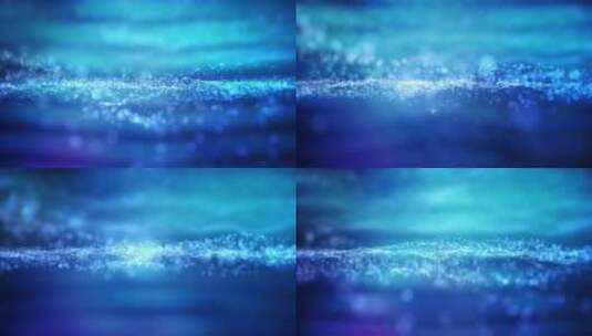 4K- 蓝色抽象粒子波动背景高清在线视频素材下载