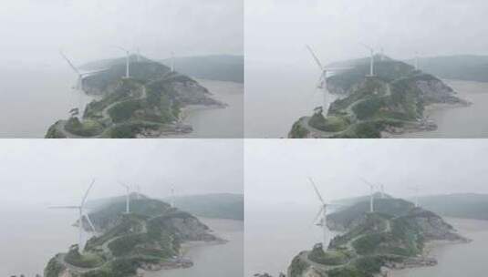 原创航拍LOG台州玉环1号公路风力发电4K-1-4高清在线视频素材下载