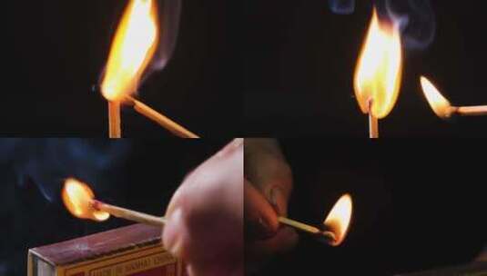 燃烧 火柴 点燃蜡烛高清在线视频素材下载