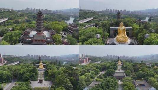 重庆华岩旅游风景区华岩寺航拍高清在线视频素材下载