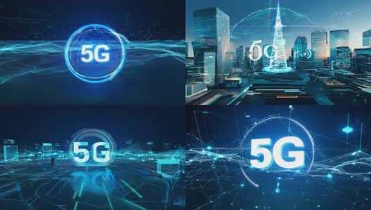 数字网络空间蓝色未来技术网络的5G概念高清在线视频素材下载