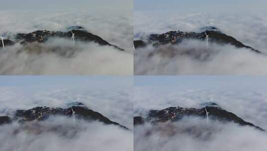 湖北九宫山壮观云海航拍高清在线视频素材下载