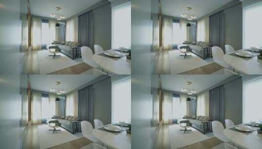 现代简约风格客厅室内场景高清在线视频素材下载