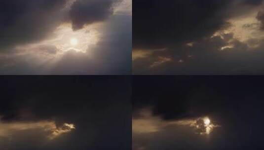 乌云蔽日耶稣光光影变化延时高清在线视频素材下载