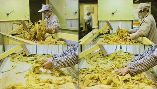 工厂工人处理烟草素材高清在线视频素材下载