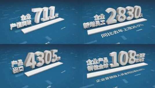 三维简洁企业年度数据汇报展示（年终总结）高清AE视频素材下载