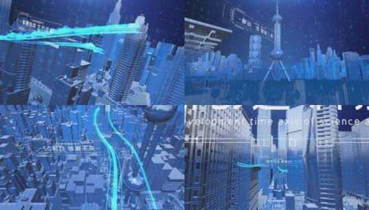 精品 · 5g科技智能时代城市光线穿梭片头高清AE视频素材下载