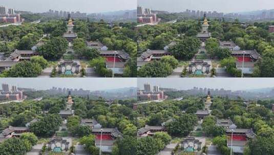 重庆华岩旅游风景区华岩寺航拍高清在线视频素材下载