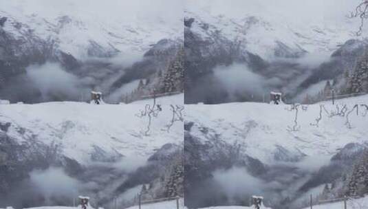 白雪皑皑的山峰高清在线视频素材下载