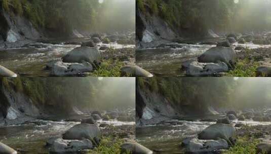 山下的溪流高清在线视频素材下载