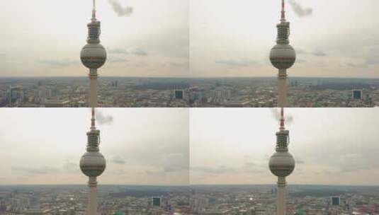 柏林电视塔超级特写高清在线视频素材下载
