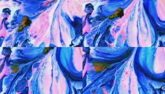 蓝粉色混合流动变化彩色纹理背景高清在线视频素材下载
