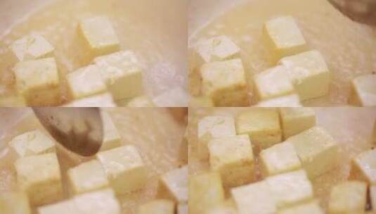 炸豆腐煎豆腐块 (2)高清在线视频素材下载