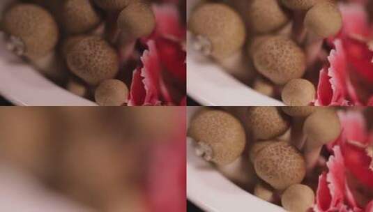 涮锅蟹味菇火锅蘑菇 (5)高清在线视频素材下载