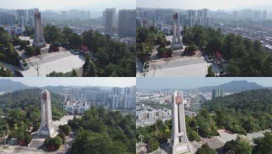 环绕航拍东塔公园湘南起义纪念碑高清在线视频素材下载