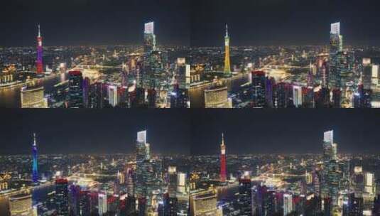 广州珠江新城夜景高清在线视频素材下载