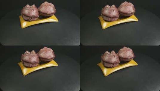 黑米粑粑美食高清在线视频素材下载