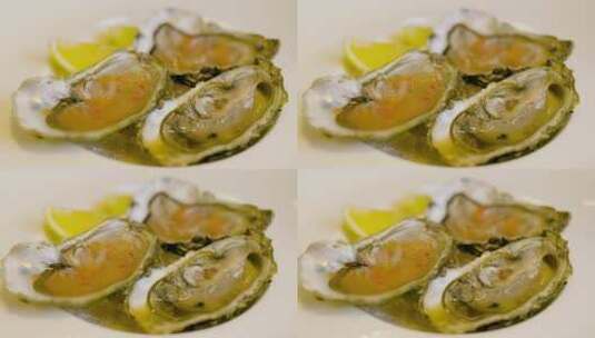 厨师准备牡蛎菜肴高清在线视频素材下载