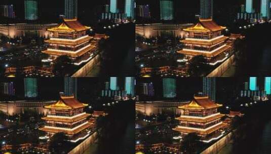 长沙杜浦江阁夜景高清在线视频素材下载