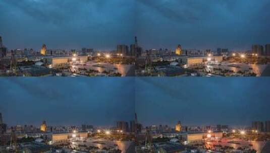 郑州火车站西广场夜景延时摄影高清在线视频素材下载