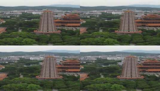 福建福州西禅古寺报恩塔竖屏航拍高清在线视频素材下载