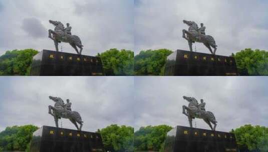 马占山将军雕像高清在线视频素材下载