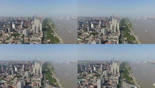 航拍航拍湖北武汉，武汉城市天际线高清在线视频素材下载