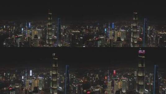 上海外滩夜景4K航拍原素材高清在线视频素材下载