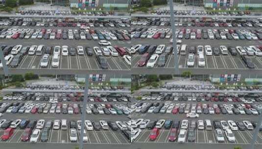 无锡荟聚地面停车场4K航拍高清在线视频素材下载