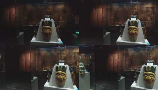 木雕傩面具4K实拍视频高清在线视频素材下载