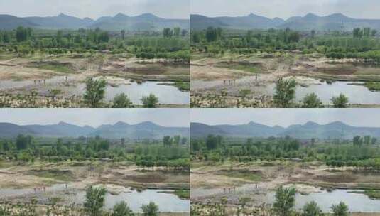 济南玉符河边，流水潺潺成新晋网红打卡地高清在线视频素材下载