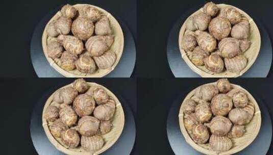 毛芋头食材美食4k视频旋转展示高清在线视频素材下载